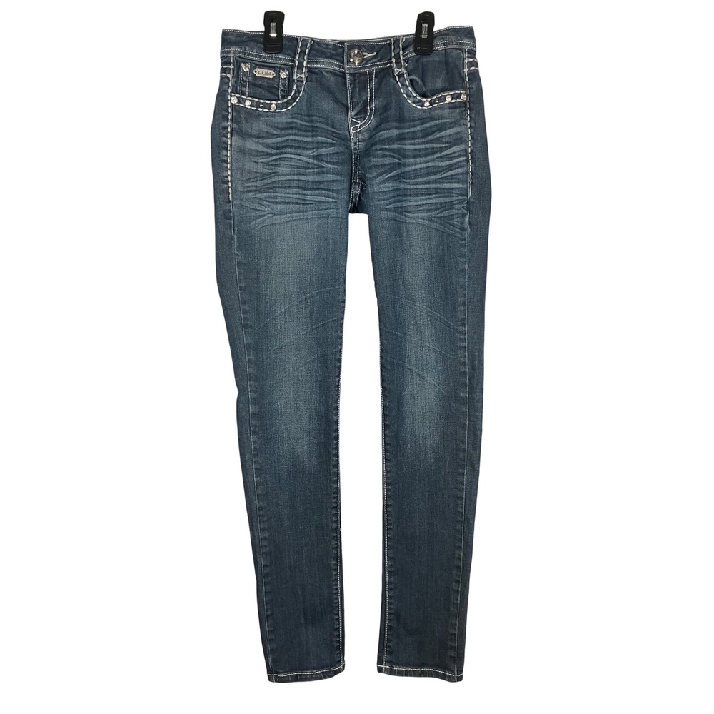 L.A. Idol USA Jeans Womens Size 5 Dark Wash Embellished Pockets Denim